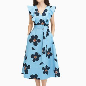 VGUC Kate Spade Grand Flora poplin midi dress
